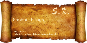 Sacher Kinga névjegykártya